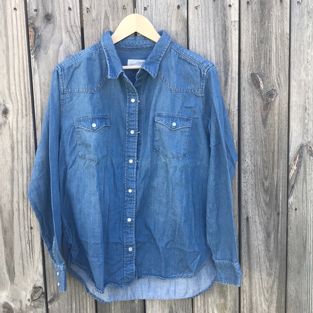 Chambray long sleeve button down